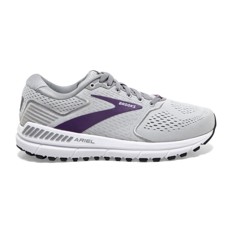 Brooks Ariel '20 Road Running Shoes - Women's - Oyster/Alloy/Grape (18097-WELM)